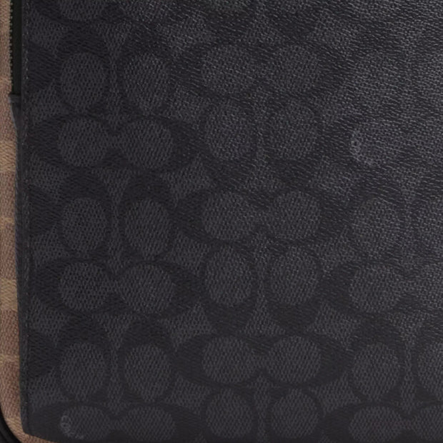 Closeup of Coach Ethan Pack Bag In Blocked Signature Canvas Bag - Tan/ Charcoal/ Black CZ394