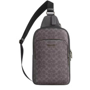 Front View of Coach Ethan Pack Bag In Signature Canvas Bag - Grey/ Charcoal CZ393