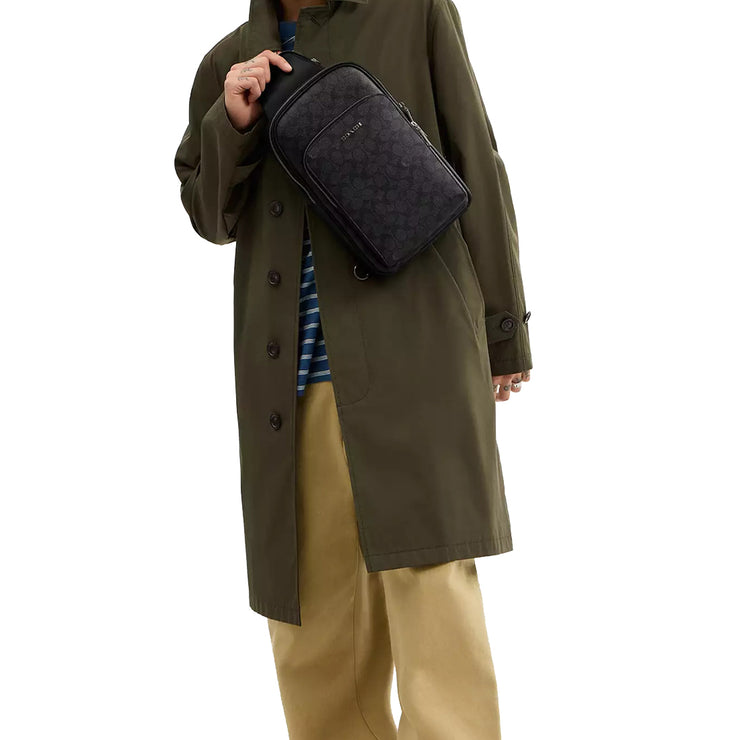 Buy Coach Ethan Pack In Signature Canvas in Charcoal/ Black CZ393 Online in Singapore | PinkOrchard.com