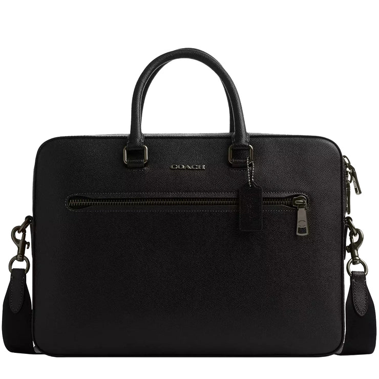 Front view of Coach Ethan Slim Brief Bag in Black CR271