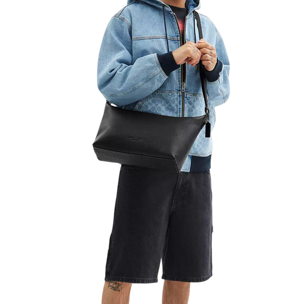 Model Wearing Coach Finn Crossbody Bag - Black CAJ70