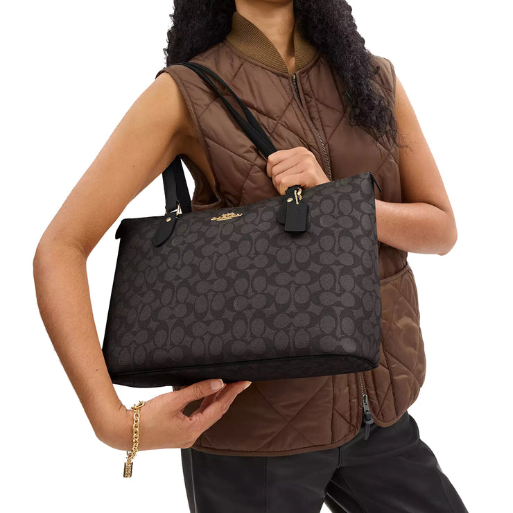 Buy Coach Gallery Tote Bag In Signature Canvas in Walnut/ Black CW381 Online in Singapore | PinkOrchard.com