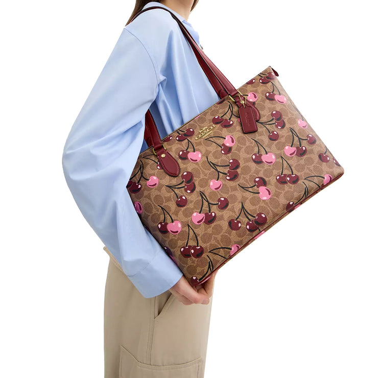 Buy Coach Gallery Tote Bag In Signature Canvas With Cherry Print in Tan Multi CAA71 Online in Singapore | PinkOrchard.com