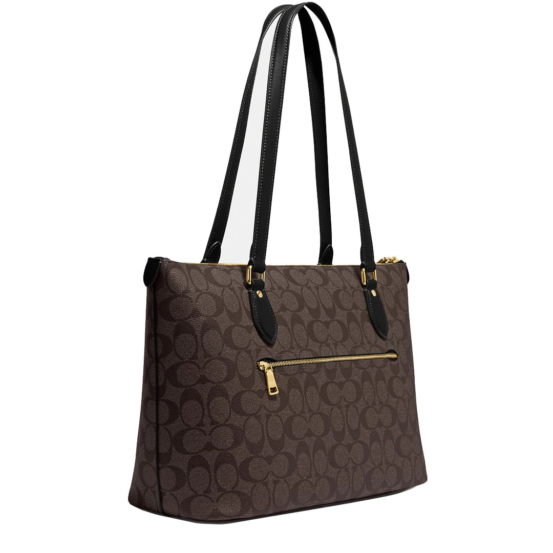 Buy Coach Gallery Tote Bag In Signature Canvas in Brown/ Black