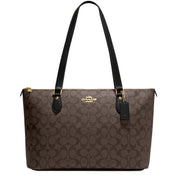 Coach Gallery Tote Bag In Signature Canvas in Brown/ Black CH504