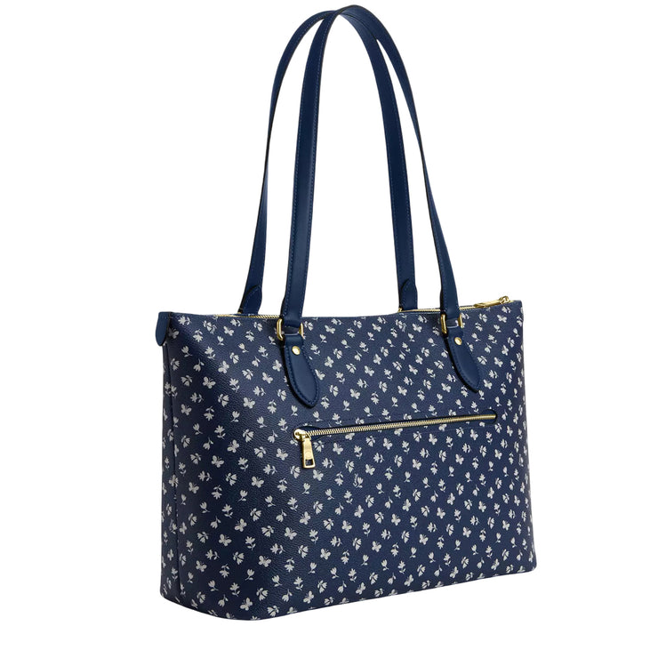 Back View of Coach Gallery Tote Bag With Floral Print - Deep Blue Multi CBM20