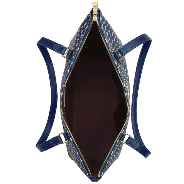 Interior View of Coach Gallery Tote Bag With Floral Print - Deep Blue Multi CBM20