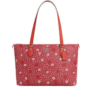 Front View of Coach Gallery Tote Bag With Floral Print - Pink Multi CBM19