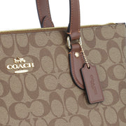 Coach Gallery Tote Bag In Signature Canvas in Khaki/ Saddle 2 CH504