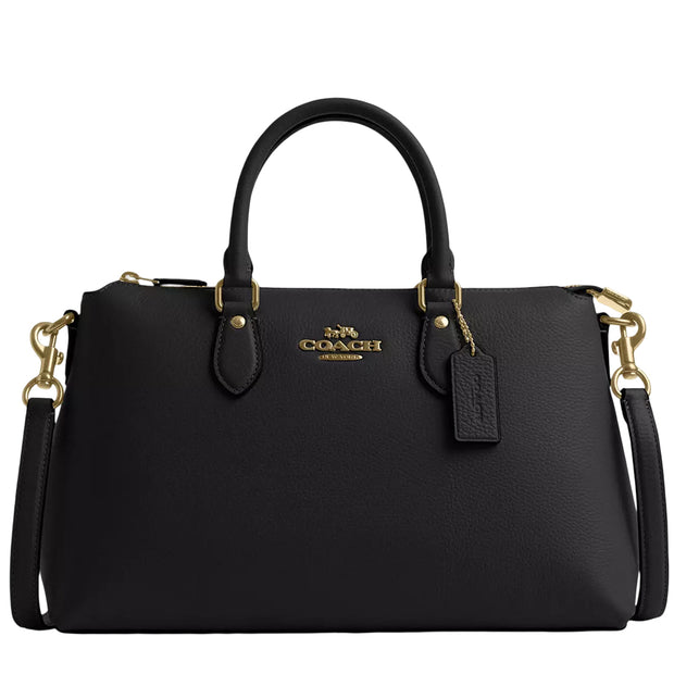 Front View of Coach Georgia Satchel Bag - Black CR156
