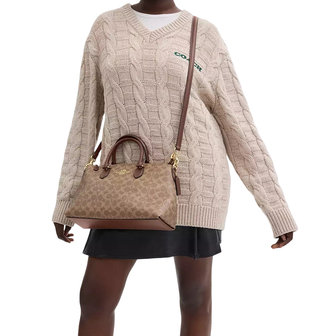 Coach Georgia Satchel Bag In Signature Canvas - Tan/ Brown CW422