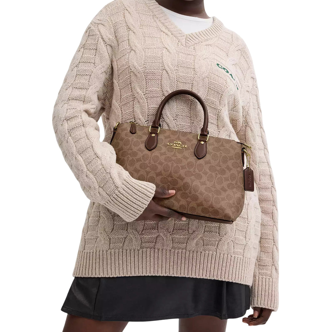 Coach Georgia Satchel Bag In Signature Canvas - Tan/ Brown CW422