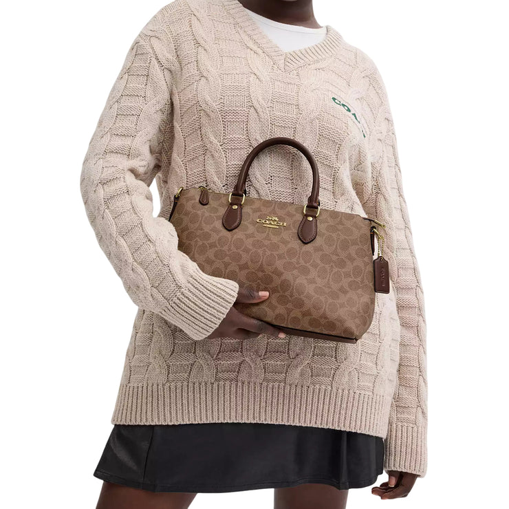 Coach Georgia Satchel Bag In Signature Canvas - Tan/ Brown CW422