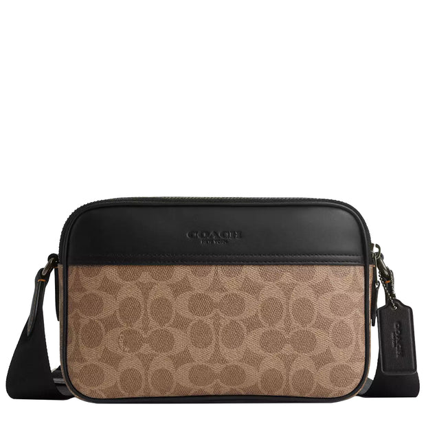 Buy Coach Graham Crossbody Bag In Signature Canvas in Tan/ Black CV921 Online in Singapore | PinkOrchard.com