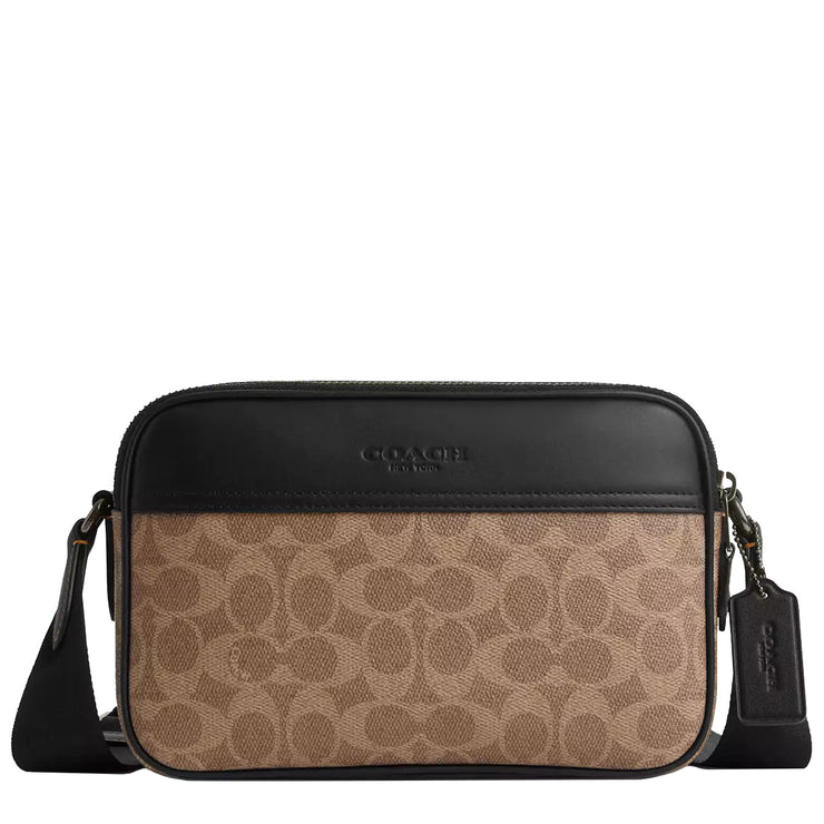 Buy Coach Graham Crossbody Bag In Signature Canvas in Tan/ Black CV921 Online in Singapore | PinkOrchard.com