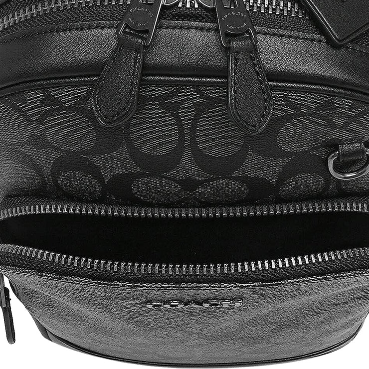 Coach Graham Pack Bag In Signature Canvas in Charcoal/ Black C2932