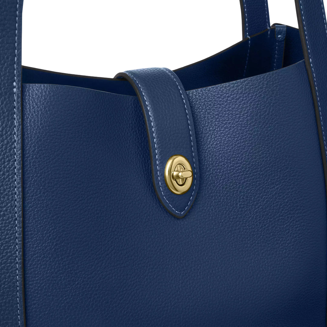 COACH ダークブルー トートバッグ Coach Hadley Turnlock Tote Bag CAL17 | Designer Bags On Sale