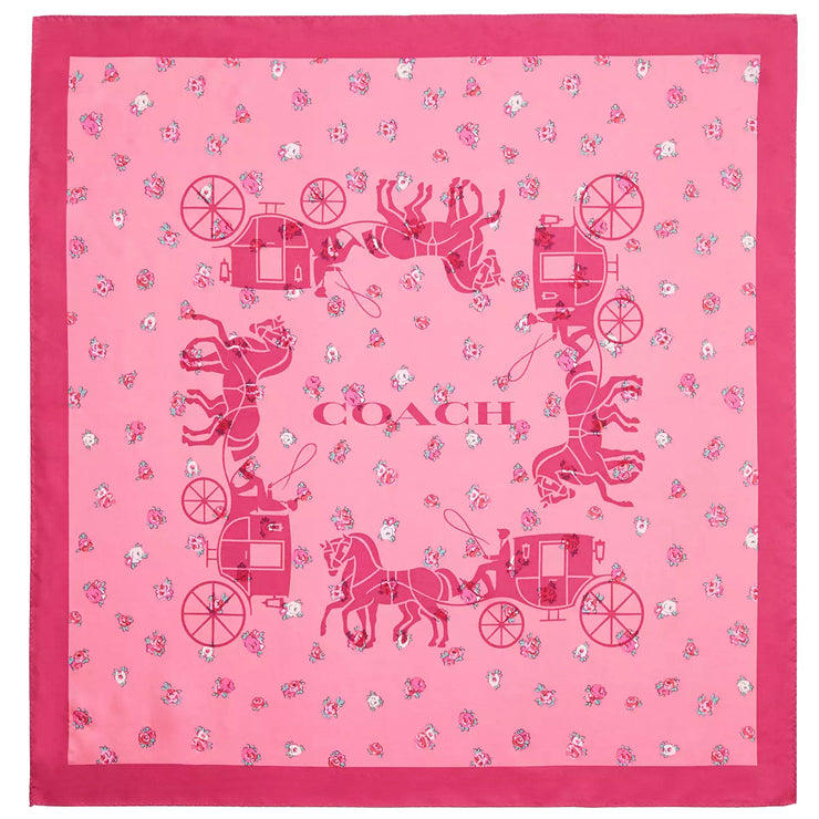 Buy Coach Horse And Carriage Tea Rose Print Silk Bandana Scarf in Bright Violet C0007 Online in Singapore | PinkOrchard.com