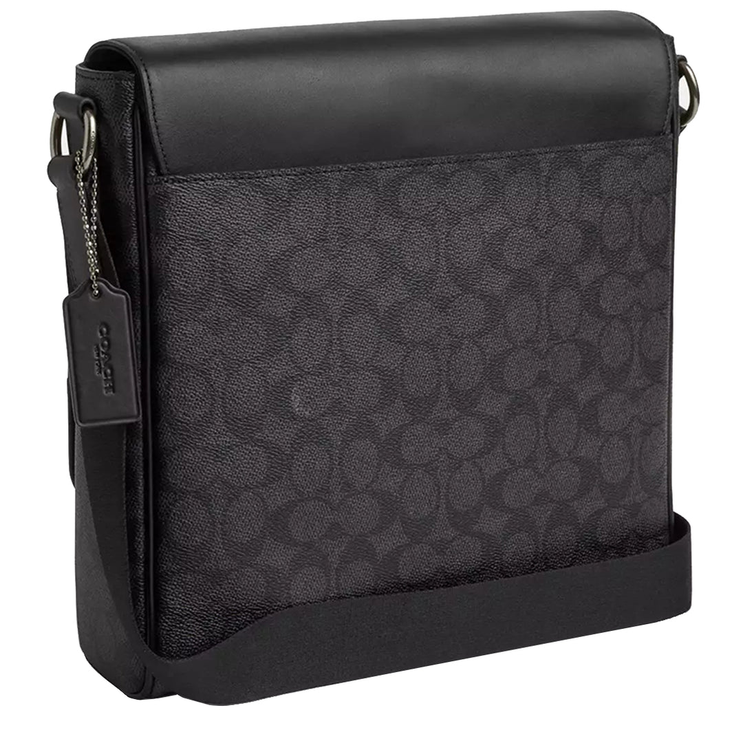 COACHボストンバッグ Coach Houston Map Bag In Signature Canvas in Charcoal/ Black CZ399