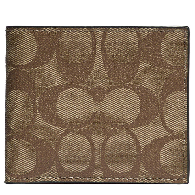 Coach Id Billfold Wallet In Signature Canvas in Tan 66551