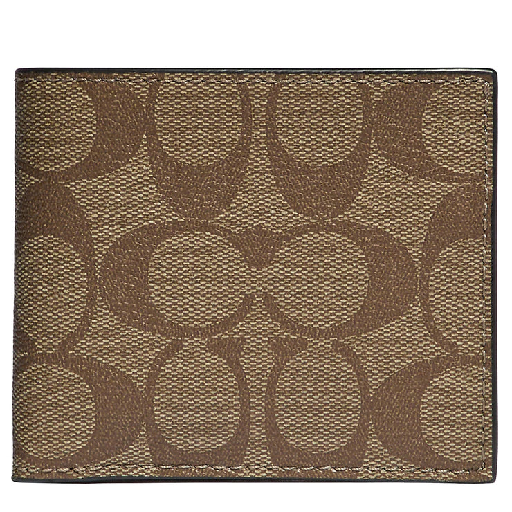 Buy Coach Id Billfold Wallet In Signature Canvas in Tan 66551 Online in Singapore | PinkOrchard.com