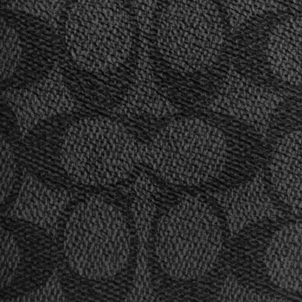 Closeup of Coach Id Billfold Wallet In Signature Canvas - Charcoal/ Black CY394