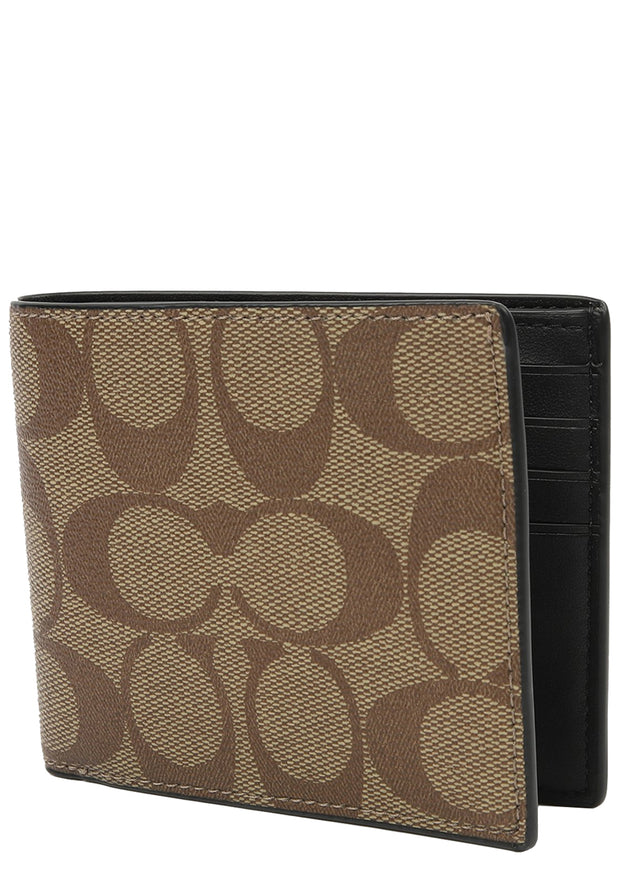 Buy Coach Id Billfold Wallet In Signature Canvas in Tan 66551 Online in Singapore | PinkOrchard.com