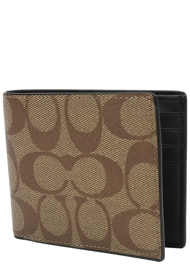 Coach Id Billfold Wallet In Signature Canvas in Tan 66551