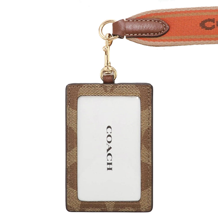 Buy Coach Id Lanyard In Signature Canvas in Khaki/ Canyon Multi CH713 | PinkOrchard.com