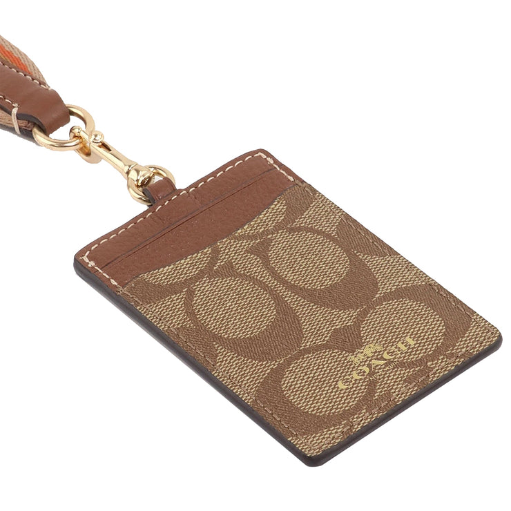 Buy Coach Id Lanyard In Signature Canvas in Khaki/ Canyon Multi CH713 | PinkOrchard.com