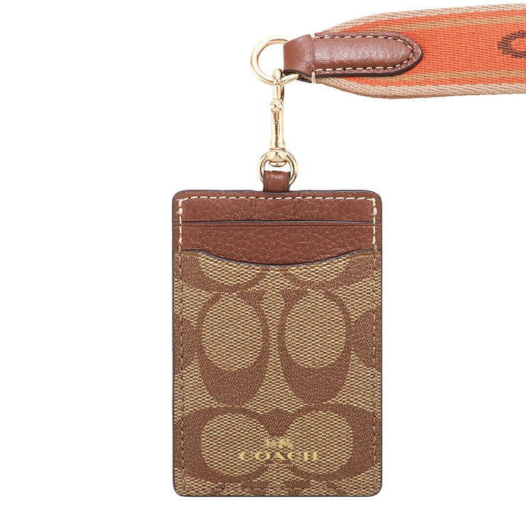 Buy Coach Id Lanyard In Signature Canvas in Khaki/ Canyon Multi CH713 | PinkOrchard.com