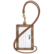 Buy Coach Id Lanyard In Signature Canvas in Khaki/ Saddle 2 63274 Online in Singapore | PinkOrchard.com