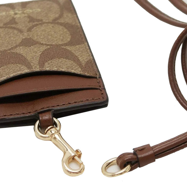 Buy Coach Id Lanyard In Signature Canvas in Khaki/ Saddle 2 63274 Online in Singapore | PinkOrchard.com