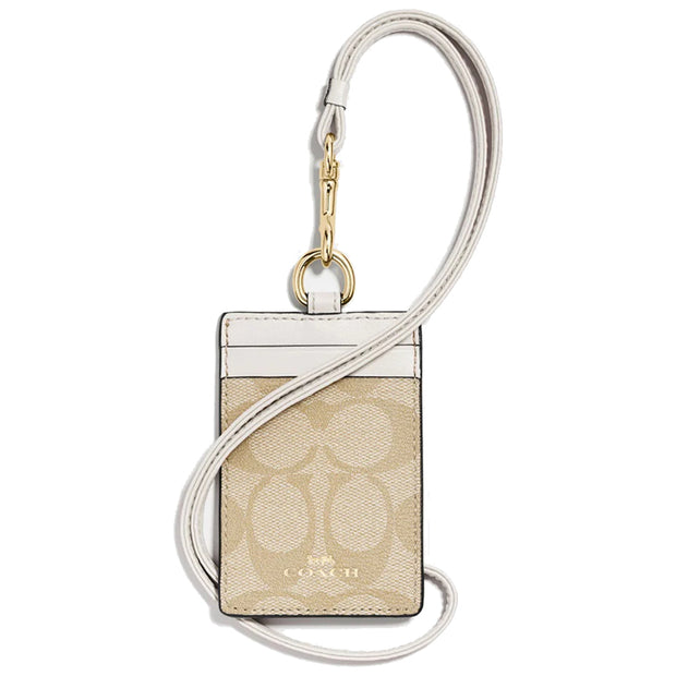 Buy Coach Id Lanyard In Signature Canvas in Light Khaki/ Chalk 63274 Online in Singapore | PinkOrchard.com