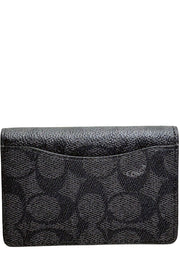 Back View of Coach Id Wallet In Signature Canvas - Charcoal/ Black CW367