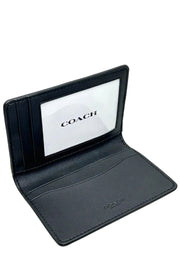Interior View of Coach Id Wallet In Signature Canvas - Charcoal/ Black CW367