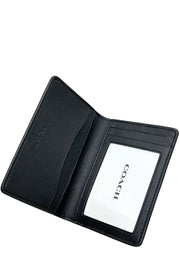 Interior View of Coach Id Wallet In Signature Canvas - Charcoal/ Black CW367