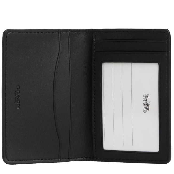 Interior View of Coach Id Wallet In Signature Canvas - Charcoal/ Black CW367