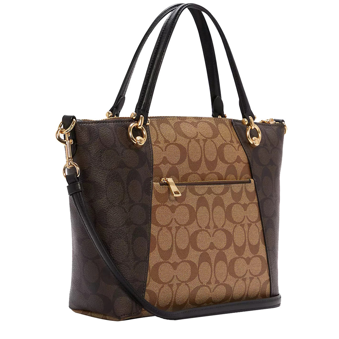 バッグ coach signature accessory porch Buy Coach Kacey Satchel Bag In Blocked Signature Canvas in Khaki