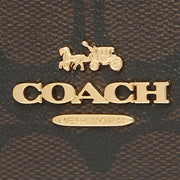 Coach Katy Satchel Bag In Signature Canvas in Brown/ 1941 Red 25