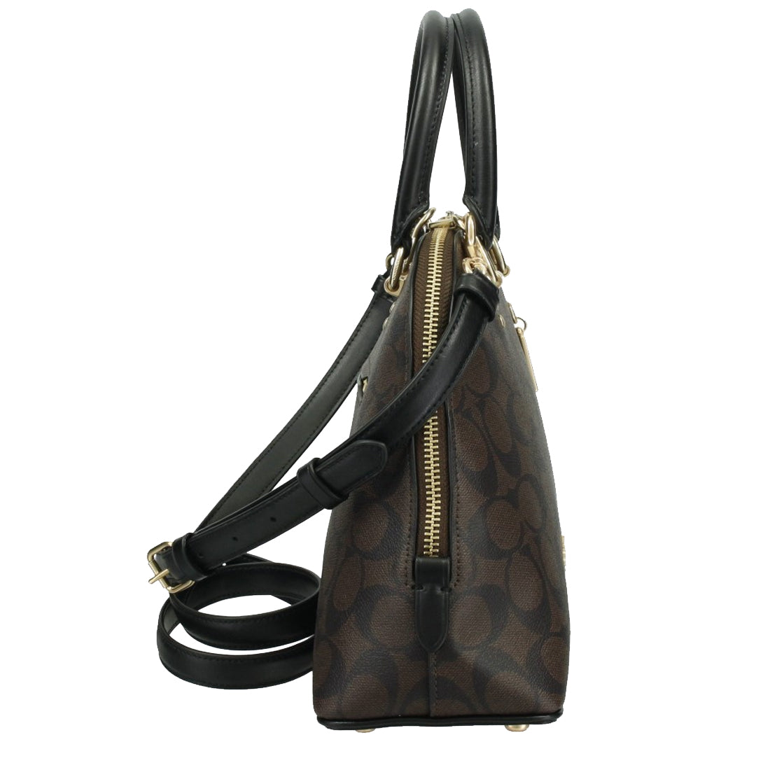 Coach Katy Satchel Bag In Signature Canvas in Brown/ Black 2558
