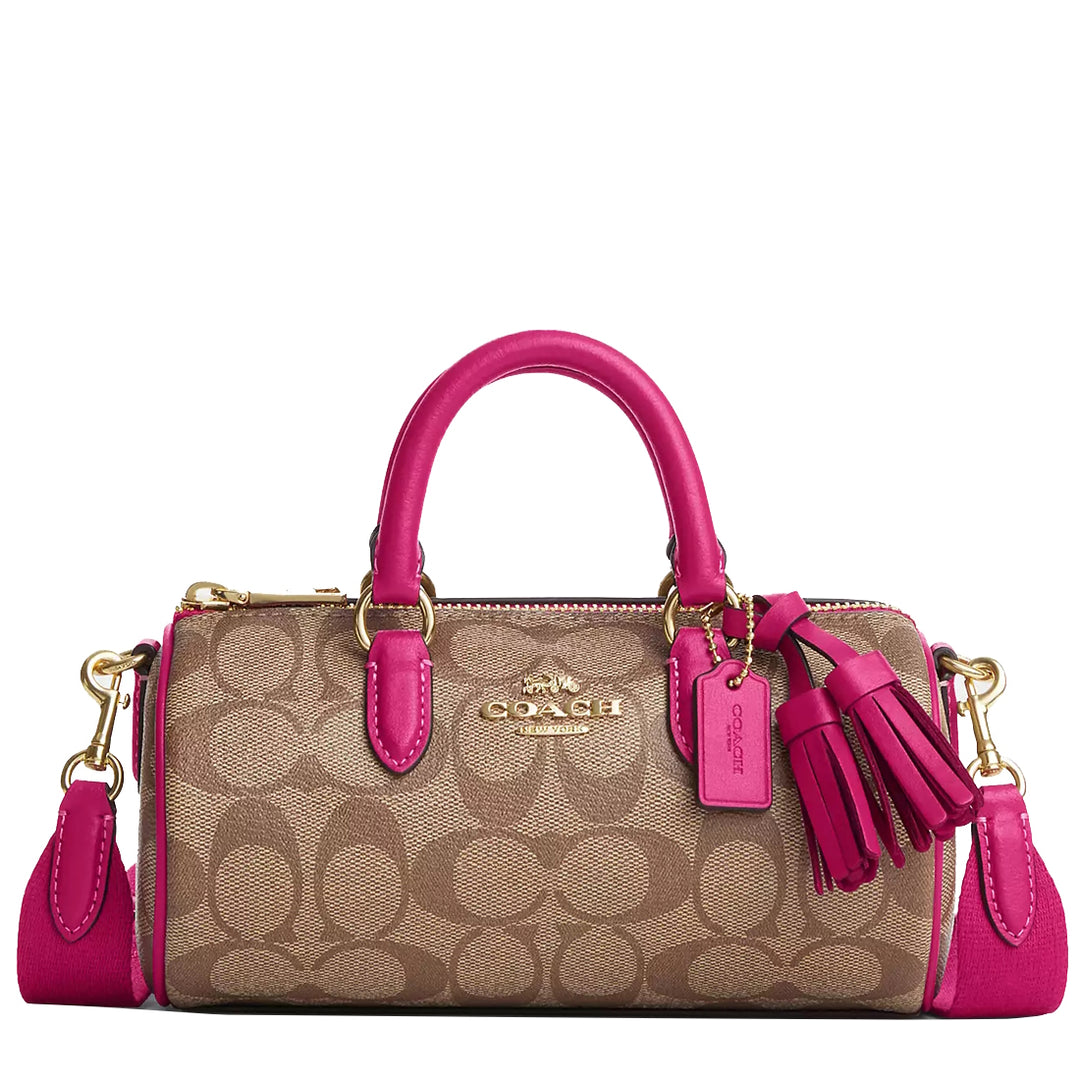 Buy Coach Lacey Crossbody Bag In Signature Canvas in Khaki/ Cerise