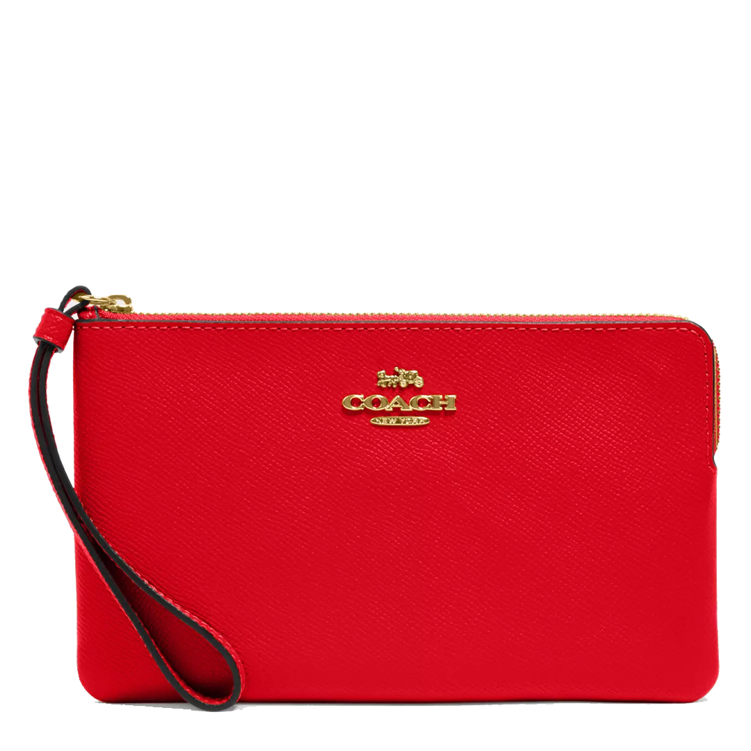 Buy Coach Large Corner Zip Wristlet in Electric Red 3888 Online in