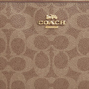 Coach Large Corner Zip Wristlet In Signature Canvas - Tan/ Brown CZ277