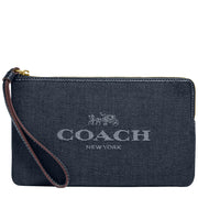 Buy Coach Large Corner Zip Wristlet With Coach Logo in Denim CH386 Online in Singapore | PinkOrchard.com