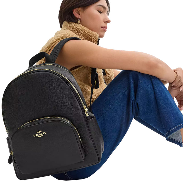 Model Wearing Coach Large Court Backpack Bag - Black 5669