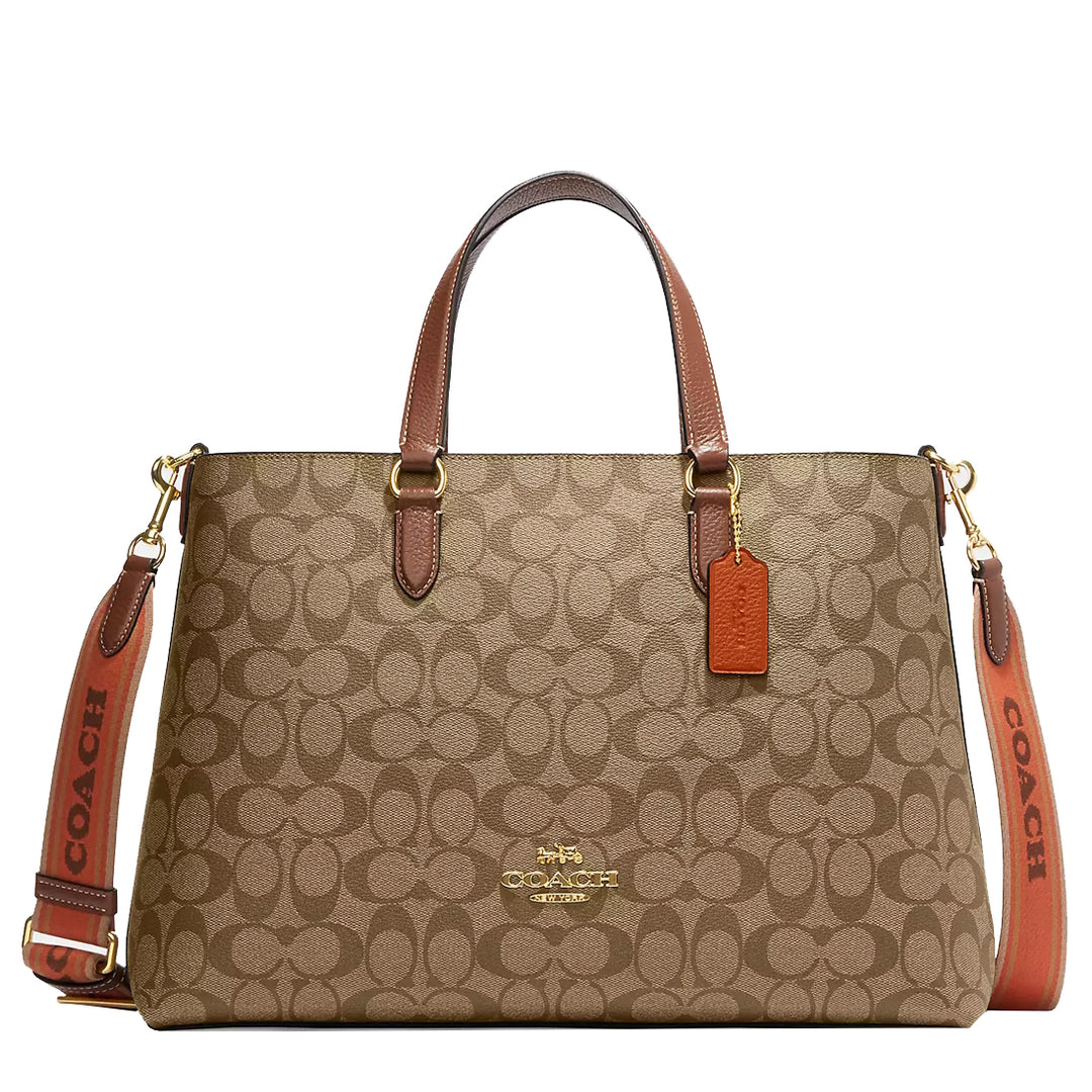 COACH Logan Carryall（ローガン キャリーオール） Buy Coach Kacey Satchel Bag In Blocked Signature Canvas in Khaki