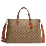 Buy Coach Kacey Satchel Bag In Blocked Signature Canvas in Khaki/ Brown Multi C6838 Online in Singapore | PinkOrchard.com