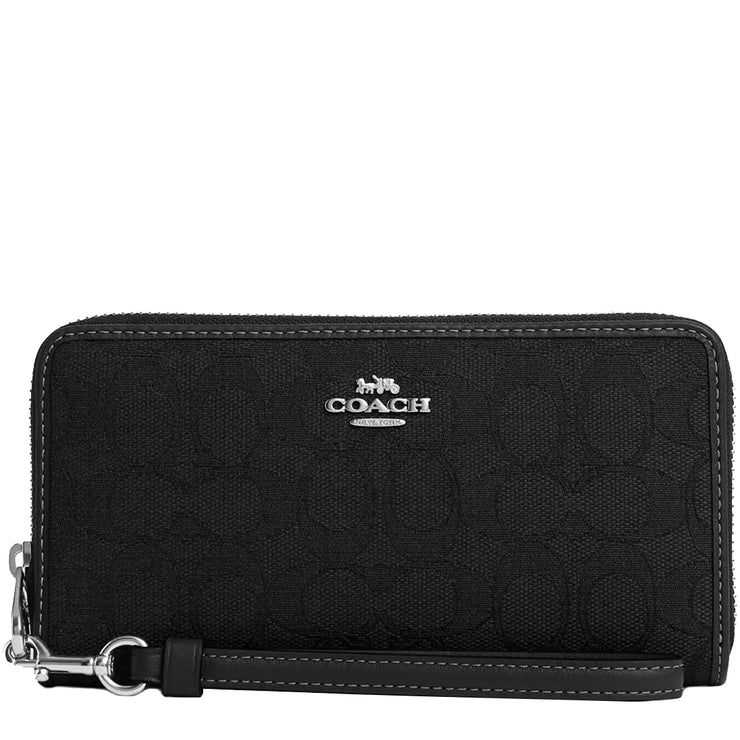 Buy Coach Long Zip Around Wallet In Signature Jacquard in Black CU150 Online in Singapore | PinkOrchard.com