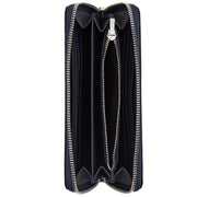 Interior View of Coach Long Zip Around Wallet In Signature Canvas - Dark Denim CAO78